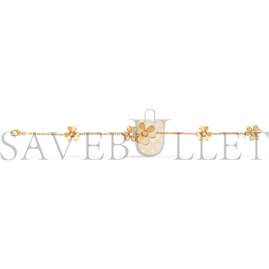 VAN CLEEF ARPELS FRIVOLE BRACELET, 5 FLOWERS - YELLOW GOLD, DIAMOND VCARP3W400 VAN CLEEF ARPELS FRIVOLE BRACELET, 5 FLOWERS - YELLOW GOLD, DIAMOND VCARP3W400